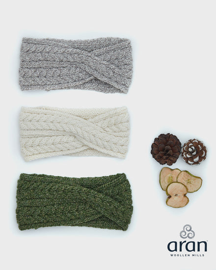 Ladies Supersoft Merino Wool Twist Design Headband by Aran Mills - 6 Colours