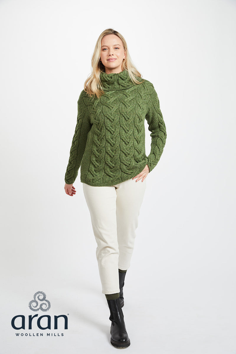 Women's Supersoft Merino Wool Chunky Cable Sweater by Aran Mills - 5 Colours