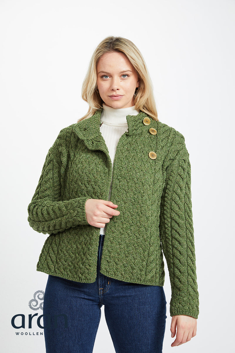 Louisburgh Ladies Cable Cardigan By Aran Mills