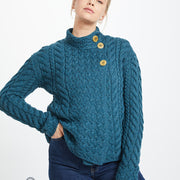 Louisburgh Ladies Cable Cardigan By Aran Mills