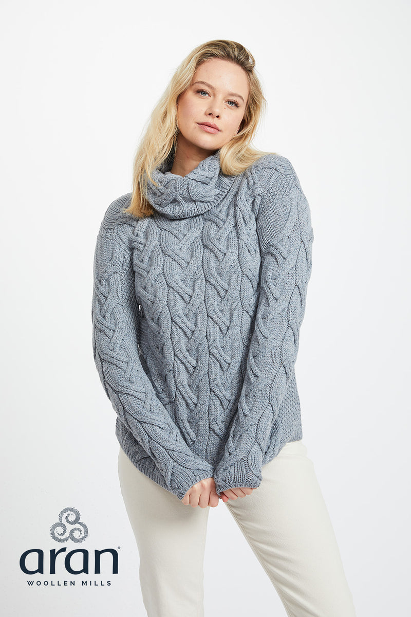 Women's Supersoft Merino Wool Chunky Cable Sweater by Aran Mills - 5 Colours