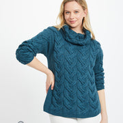 Women's Supersoft Merino Wool Chunky Cable Sweater by Aran Mills - 5 Colours