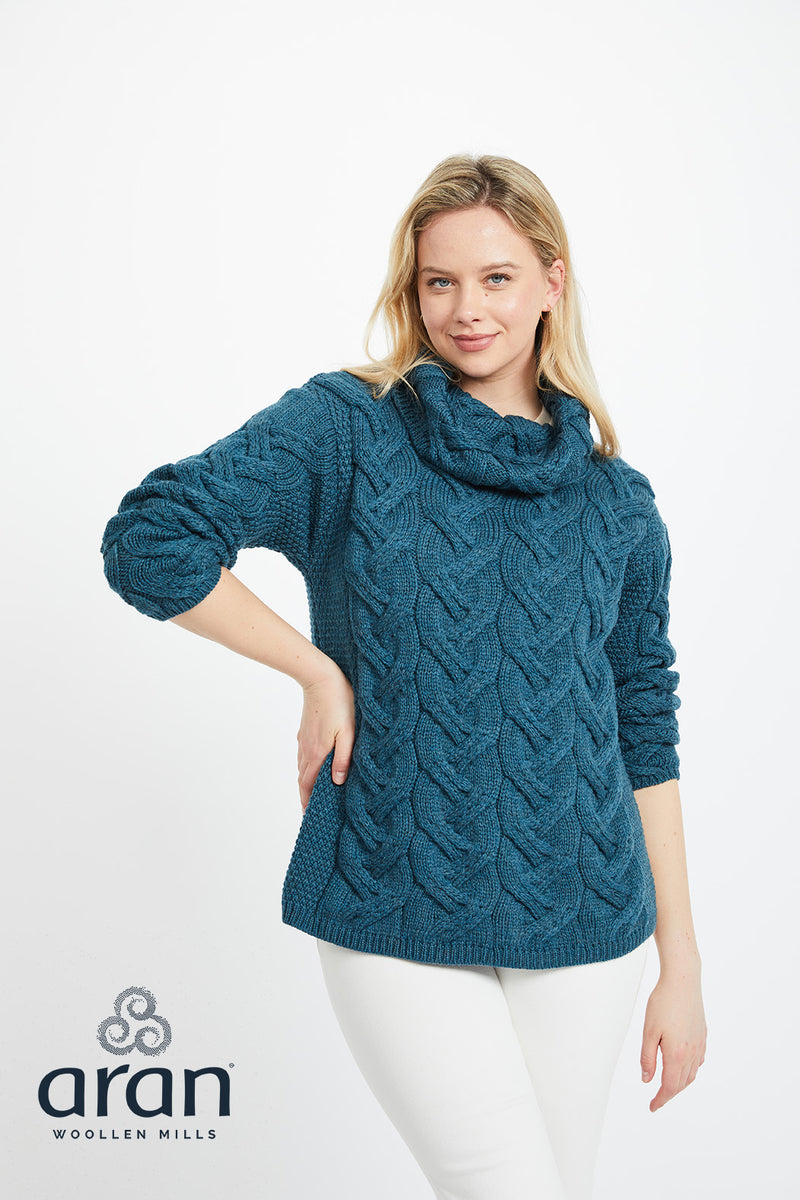Women's Supersoft Merino Wool Chunky Cable Sweater by Aran Mills - 5 Colours
