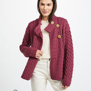 Louisburgh Ladies Cable Cardigan By Aran Mills