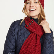 Women's Merino Wool Buttoned Loop Scarf by Aran Mills