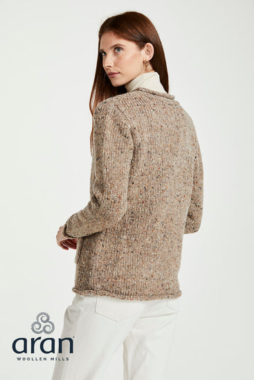 Ladies Donegal Tweed Wool Cardigan by Aran Mills - 2 Colours