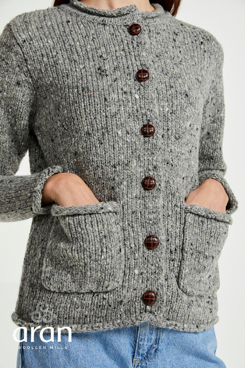 Ladies Donegal Tweed Wool Cardigan by Aran Mills - 2 Colours