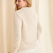 Ladies Cotton/Linen Collared Cardigan by Aran Mills - Oatmeal