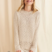 Ladies Cotton/Linen Sweater by Aran Mills - Oatmeal