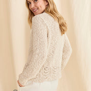 Ladies Cotton/Linen Sweater by Aran Mills - Oatmeal