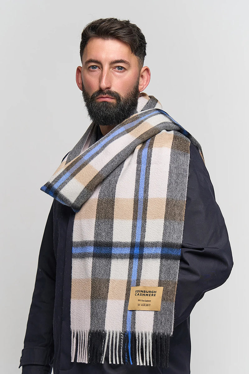 100% Cashmere Tartan Scarf by Edinburgh Cashmere (Unisex)