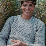 Unisex Supersoft Merino Wool Cable Crew Neck Sweater by Aran Mills - 5 Colours