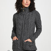 Women's Supersoft Merino Wool Zip Up Cardigan by Aran Mills - 2 Colours