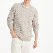 Unisex Supersoft Merino Wool Cable Crew Neck Sweater by Aran Mills - 5 Colours