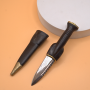 18th Century Clansman Sgian Dubh Hunting Style - Black Leather