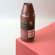 8oz Harris Tweed Hunting Flask and 4 Cups