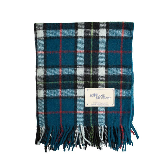 Wool Tartan Blanket - 60'' x 70'' - Thomson Blue