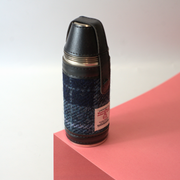 8oz Harris Tweed Hunting Flask and 4 Cups