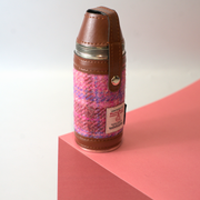 8oz Harris Tweed Hunting Flask and 4 Cups