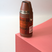 8oz Harris Tweed Hunting Flask and 4 Cups
