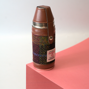 8oz Harris Tweed Hunting Flask and 4 Cups