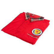 Men's Red with tartan collar Scotland Football Top