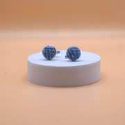 Harris Tweed Cufflinks - Light Blue Herringbone
