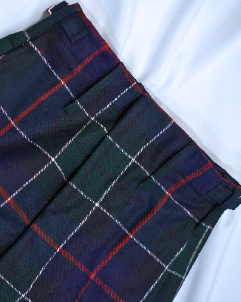 Scottish Made Clearance MTM Wool Tartan Trousers : Leslie Green Modern- Waist 29''/ Inseam Length 32''