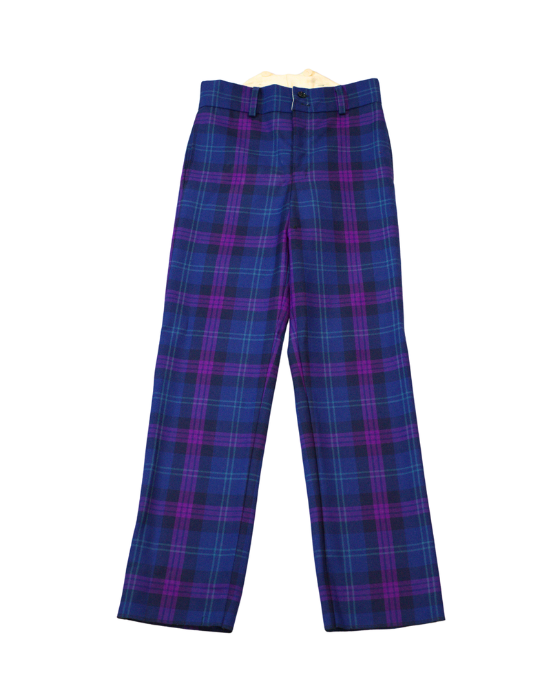 Scottish Made Clearance MTM Wool Tartan Trousers : Heritage of Scotland - Waist 34'' unfinished leg with Fishtail back