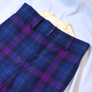 Scottish Made Clearance MTM Wool Tartan Trousers : Heritage of Scotland - Waist 34'' unfinished leg with Fishtail back
