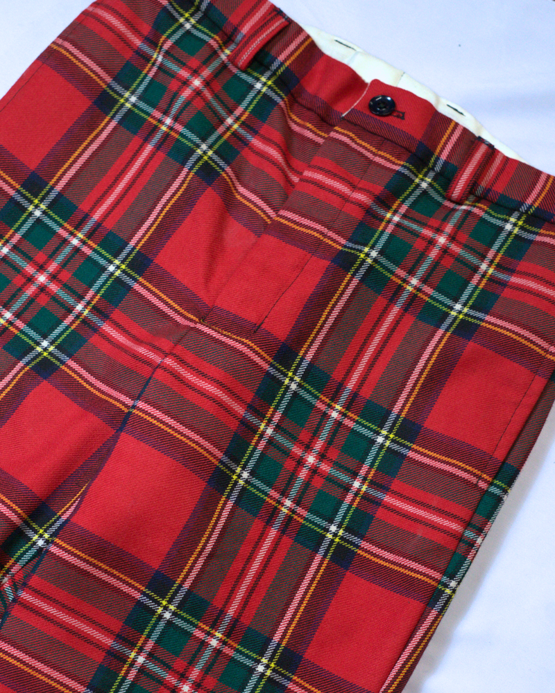 Scottish Made Clearance MTM Wool Tartan Trousers : Royal Stewart - Waist 32'' unfinished leg