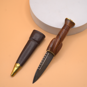 18th Century Clansman Sgian Dubh Hunting Style - Brown Leather