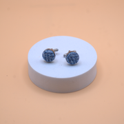 Harris Tweed Cufflinks - Light Blue Herringbone