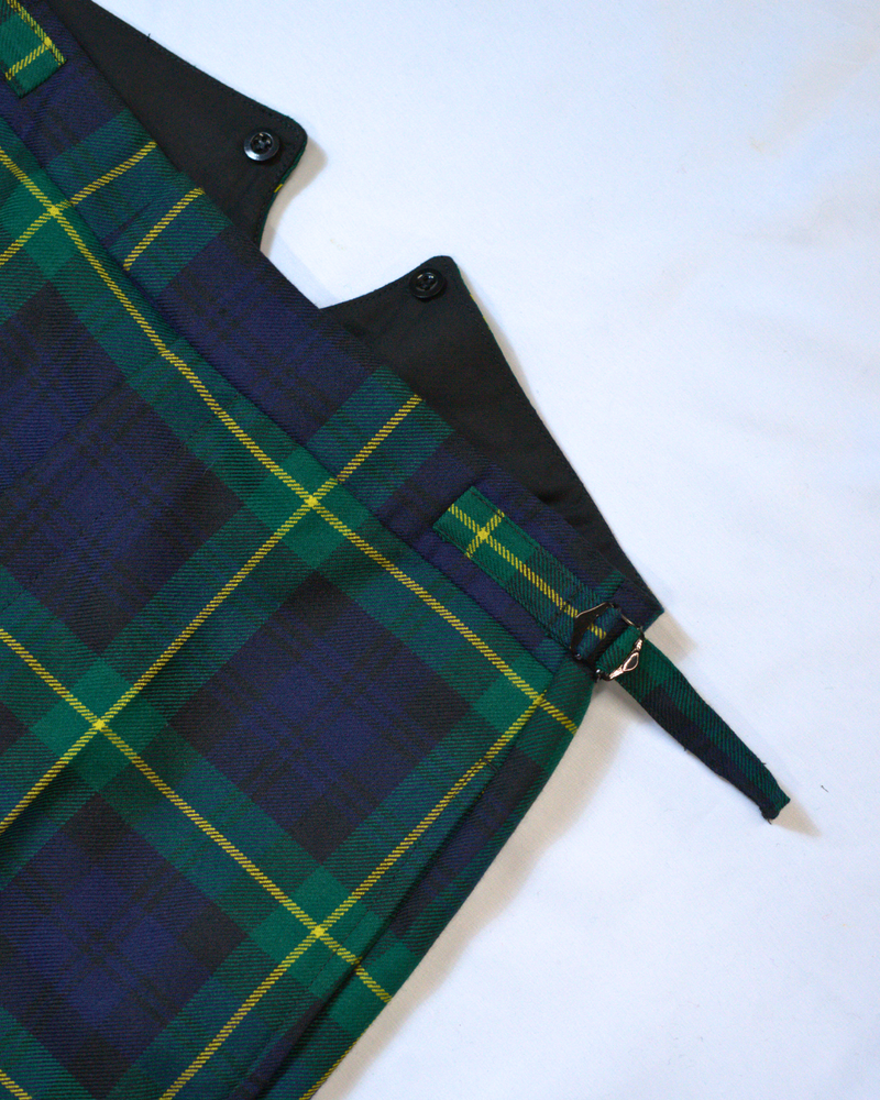 Scottish Made Clearance MTM Wool Tartan Trousers : Gordon Modern - Waist 33''/ Inseam Length 32'' with fishtail back