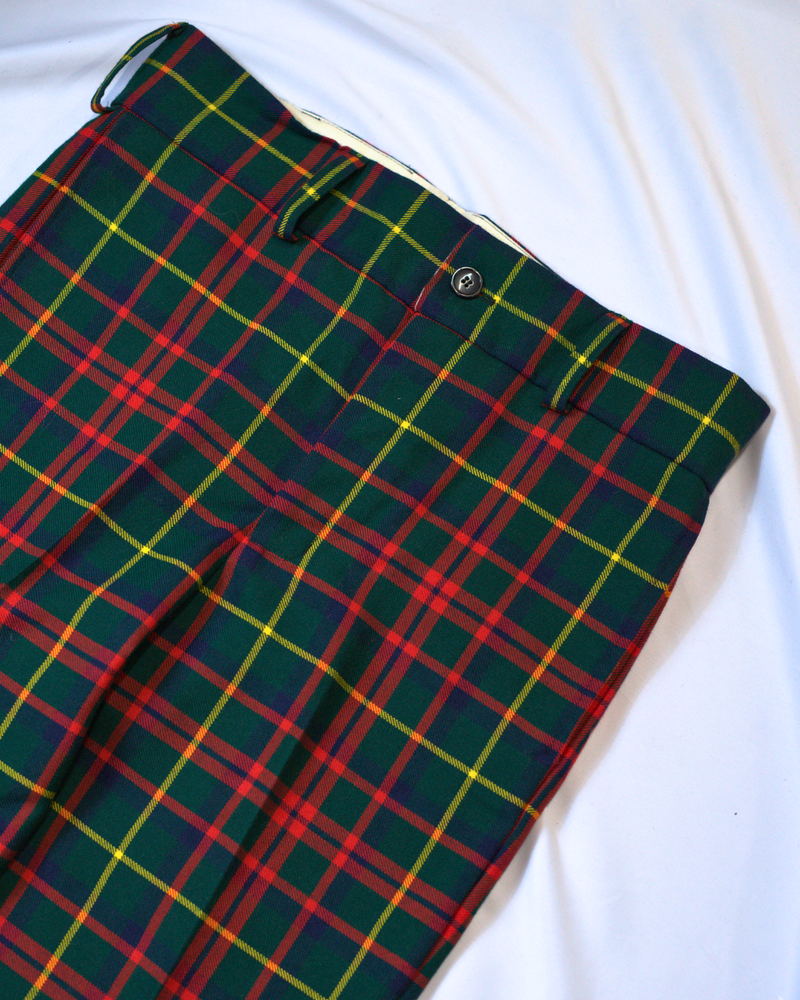 Scottish Made Clearance MTM Wool Tartan Trousers : MacIndosh Hunting Modern - Waist 39''/ Inseam Length 34''