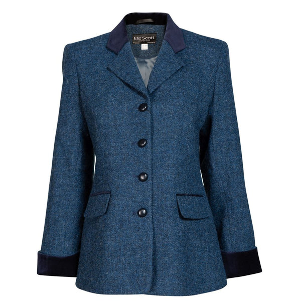Women's Harris Tweed Jacket - Maggie - Blue Fleck (Size 10 remaining)