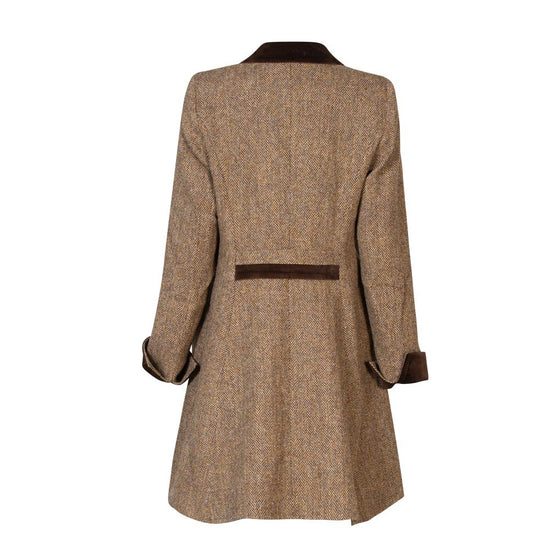 Women's Harris Tweed Coat - Tara - Brown Herringbone