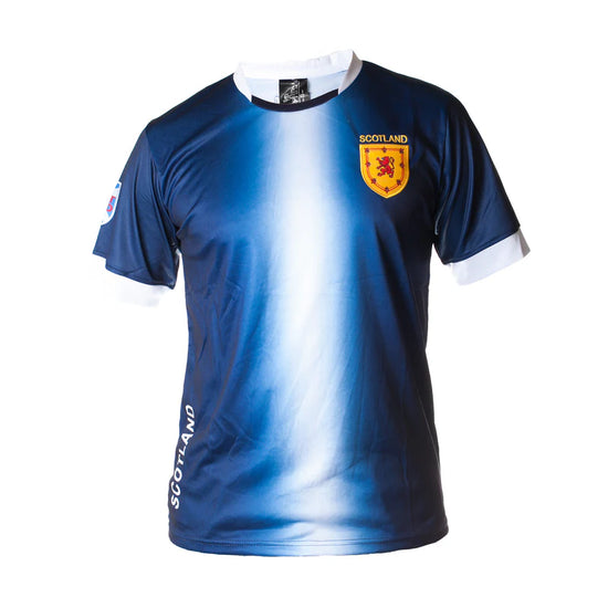 Men's Navy and White stripe Scotland Football Top - Short Sleeve