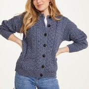 Women's  Merino Wool Classic Button Cardigan by Aran Mills