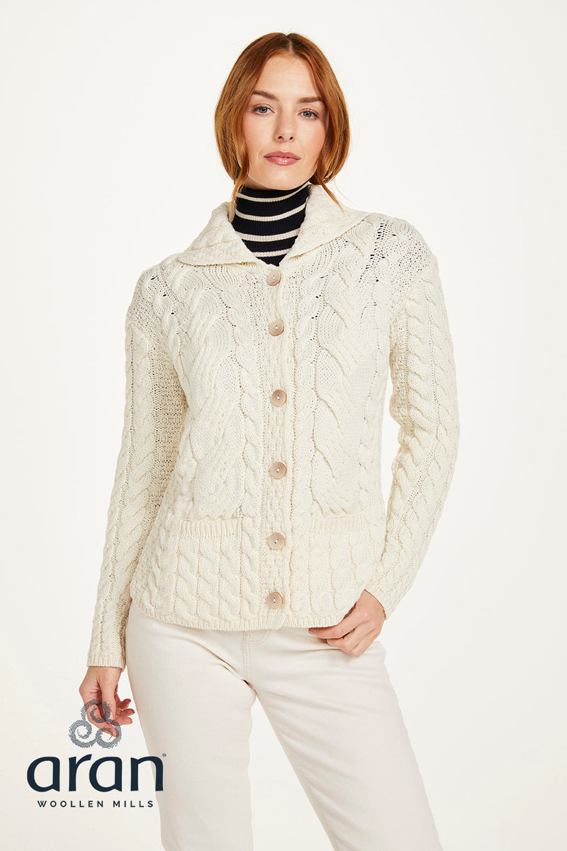 Women's Supersoft Merino Wool Six Button Cardigan by Aran Mills - 7 Colours