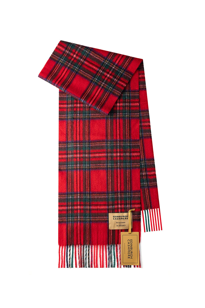 100% Cashmere Tartan Scarf by Edinburgh Cashmere (Unisex)