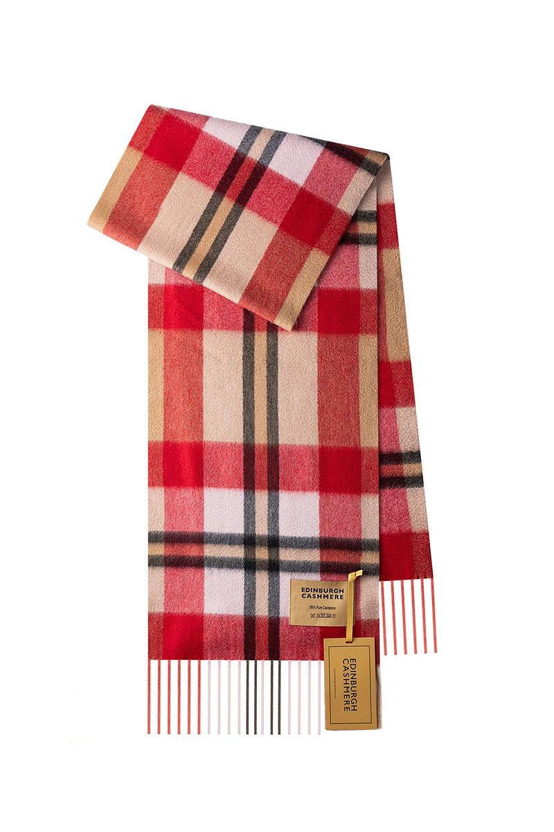 100% Cashmere Tartan Scarf by Edinburgh Cashmere (Unisex)