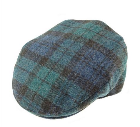 Shetland Wool Tartan Cap - Blackwatch and Royal Stewart Tartan