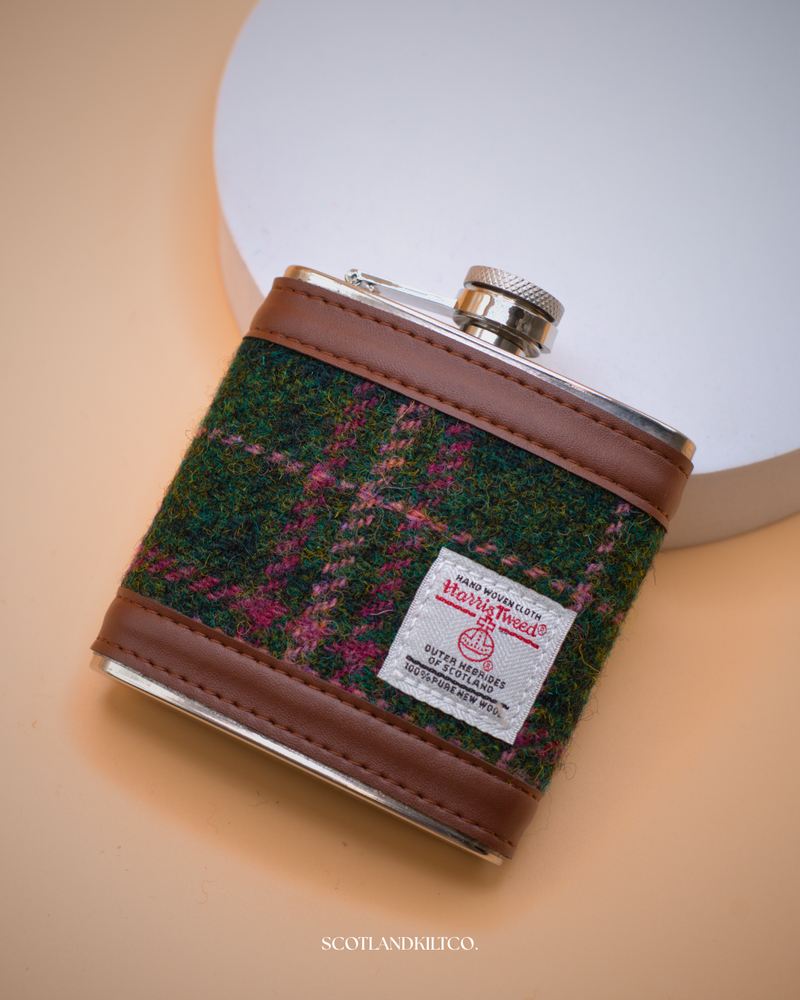 6oz Harris Tweed Hip Flask