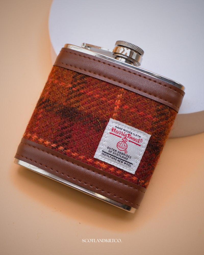 6oz Harris Tweed Hip Flask