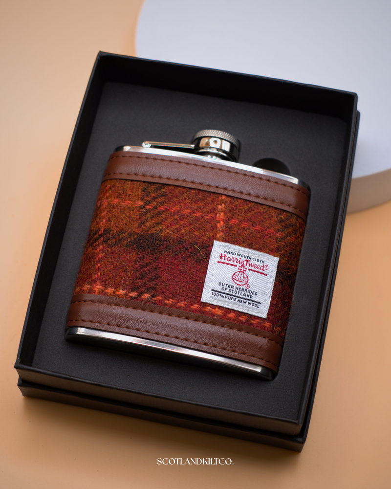 6oz Harris Tweed Hip Flask
