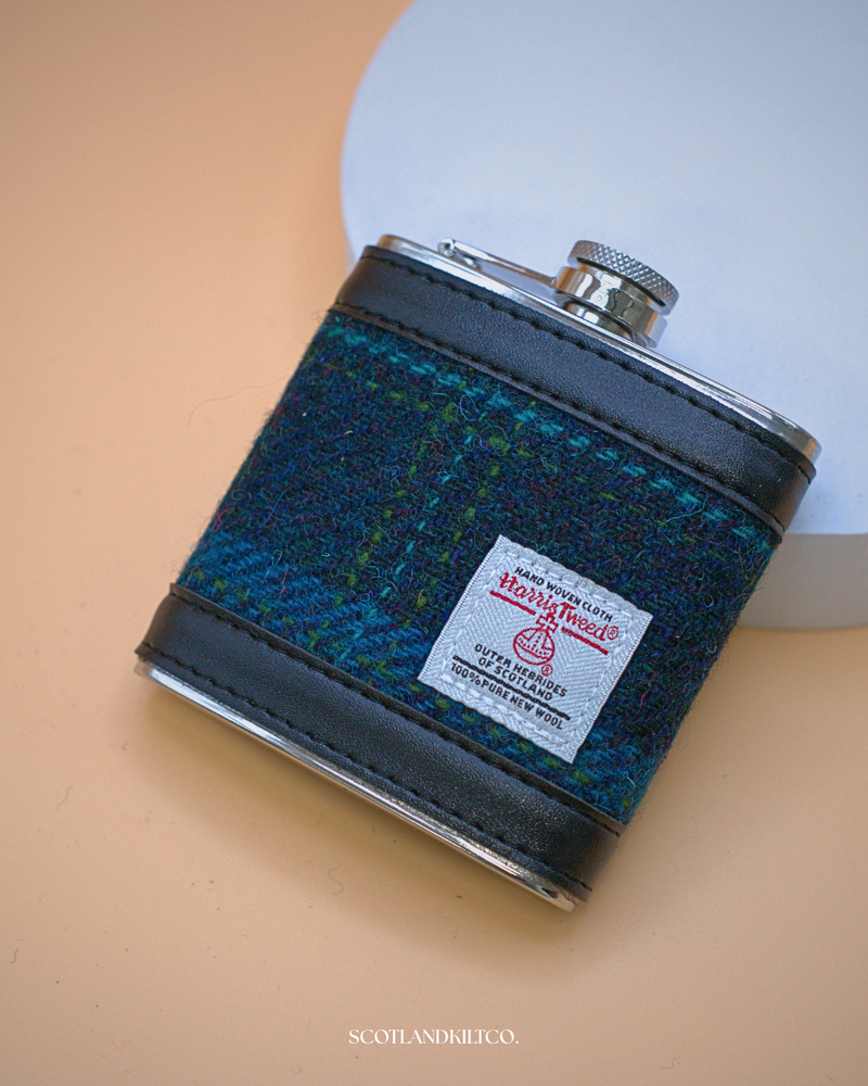 6oz Harris Tweed Hip Flask