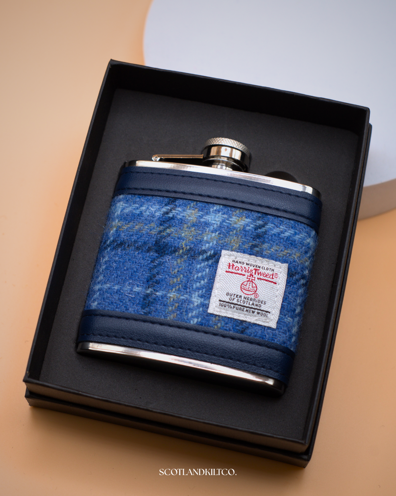 6oz Harris Tweed Hip Flask