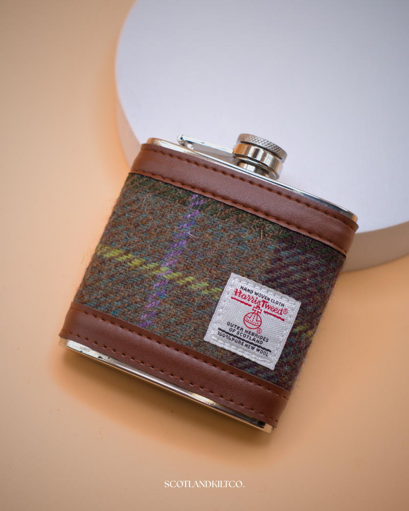 6oz Harris Tweed Hip Flask