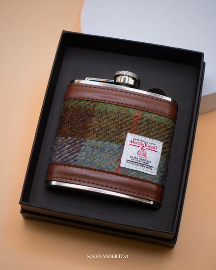 6oz Harris Tweed Hip Flask